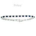 9K White Gold Sapphire And Diamond Tennis Bracelet - Pobjoy Diamonds