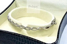 Load image into Gallery viewer, 9K White Gold &amp; Entwined Diamond Bangle 0.33 Carat