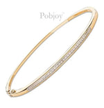 9K Yellow Gold Hinged Channel Set Diamond Bangle 0.50 CTW - Pobjoy Diamonds