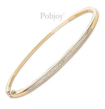 Load image into Gallery viewer, 9K Yellow Gold Hinged Channel Set Diamond Bangle 0.50 CTW