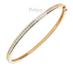 9K Yellow Gold Hinged Channel Set Diamond Bangle 1.00 Carat - Pobjoy Diamonds