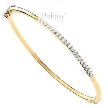 9K Yellow Gold Ladies Diamond Bangle 0.50 Carat - Pobjoy Diamonds