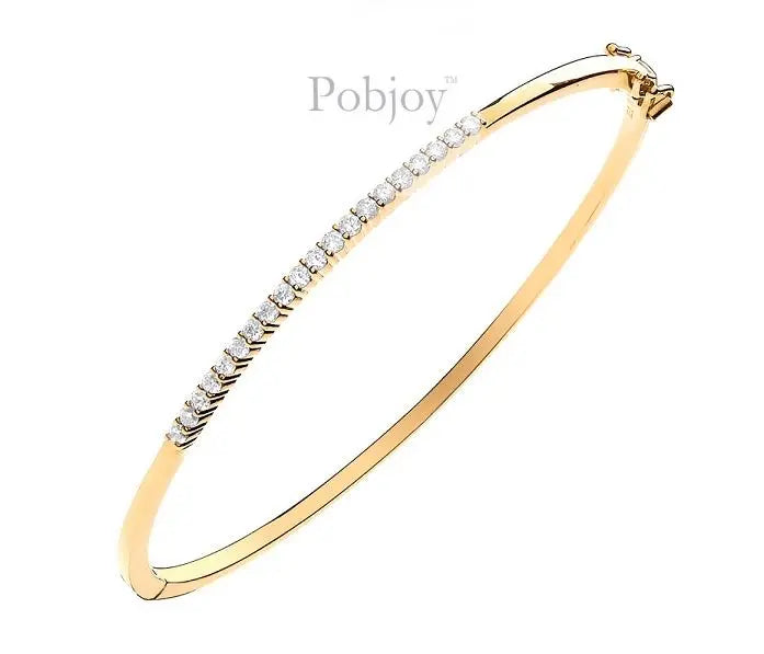 9K Yellow Gold Ladies Diamond Bangle 0.50 Carat - Pobjoy Diamonds