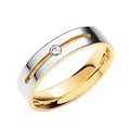 9K or 18K White Gold Flat Court Diamond Ring - Pobjoy Diamonds