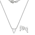 9K Gold Heart Pendant Necklace & Earrings Set