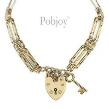 Load image into Gallery viewer, 9K Yellow Gold Gate 3 Bar Bracelet With Padlock