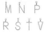 White Gold & Diamond Letter Pendant A-V 25mm Height - Pobjoy Diamonds