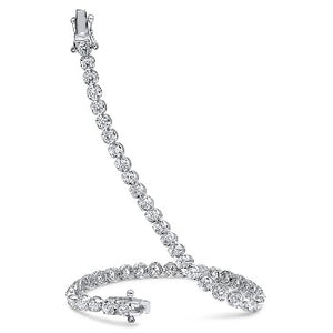 18K White Gold Diamond Tennis Bracelet 7.00 CTW G-H/Si - Pobjoy Diamonds