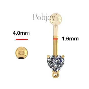 Replacement Belly Ring Screw Top Balls - 18K gold or Platinum