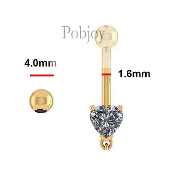 Replacement Belly Ring Screw Top Balls - 14K gold 