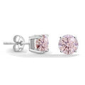 Lab Grown Intense Pink Diamond Stud Earrings - Si1