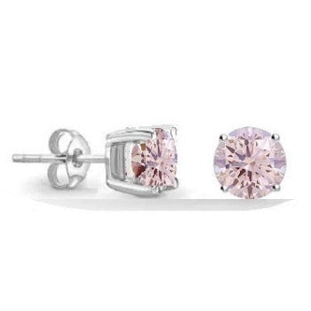 Lab Grown Intense Pink Diamond Stud Earrings - Si1