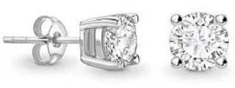 Platinum Lab Grown Diamond Stud Earrings - D/VS 