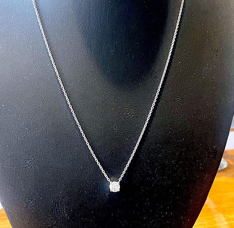 Prong Set Diamond Pendant Necklace 0.63 To 0.80 Carat From - Pobjoy Diamonds