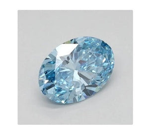 Fancy Vivid Blue Oval Cut Lab Grown Diamond 0.77 Carat