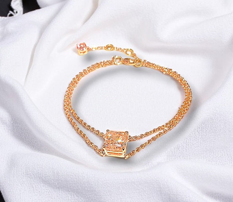 Lab Grown Vivid Pink Radiant Cut Diamond Bracelet