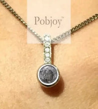 Load image into Gallery viewer, Salt &amp; Pepper Round Diamond Pendant Necklace