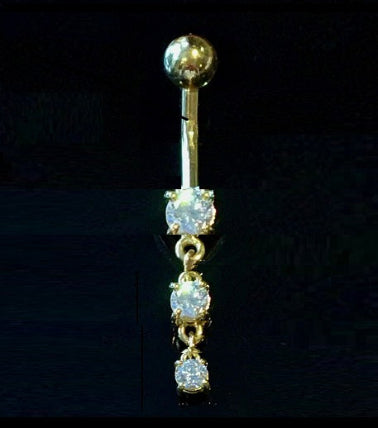 Graduated Lab Diamond Drop Belly Ring  - Pobjoy Diamonds