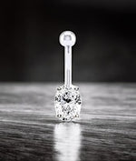 Prong Set Oval Diamond Belly Ring  Pobjoy Diamonds