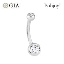 Load image into Gallery viewer, Diamond Belly Ring Twin Solitaires 0.65 Carats 