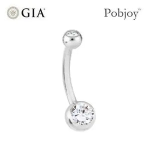 Diamond Belly Ring Twin Solitaires 0.65 Carats 