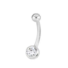 Load image into Gallery viewer, Diamond Belly Ring Twin Solitaires 0.65 Carats