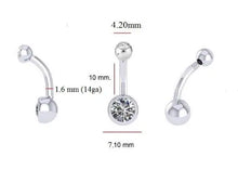 Load image into Gallery viewer, Diamond Belly Ring Twin Solitaires 0.65 Carats
