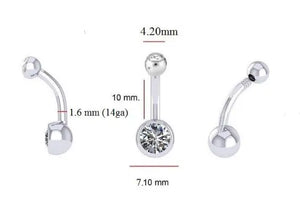 Diamond Belly Ring Twin Solitaires 0.65 Carats