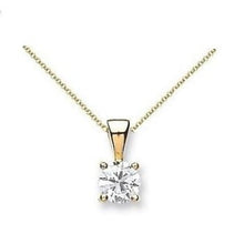 Load image into Gallery viewer, 18K Yellow Gold Claw Set Diamond Pendant &amp; Neck Chain 0.50 carat G/Si1 - Pobjoy Diamonds