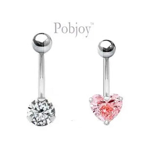 Replacement Twin Belly Ring Screw Top Balls - Titanium