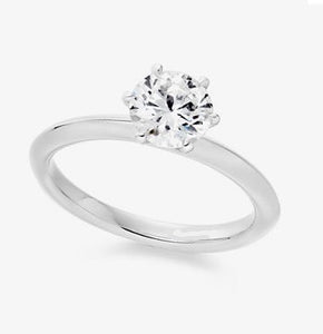 Round Brilliant Cut Diamond Tiffany-Style Ring 1.00 Carat