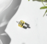 Fancy Yellow Emerald Cut Diamond 1.00 Carat Solitaire Ring - SI1