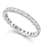 Claw Set Round Brilliant Cut Diamond Full Eternity Ring 1.00 Carat - Pobjoy Diamonds