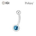 Fancy Intense Blue Lab Diamond Belly Ring - Platinum or 18K Gold - Pobjoy Diamonds