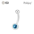 Fancy Intense Blue Lab Diamond Belly Ring - Platinum or 18K Gold