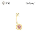 Fancy Pink Lab Diamond Gold Belly Ring 0.55 Carats