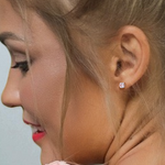 9K Gold 0.74 Carat Lab Grown Fancy Pink Diamond Stud Earrings - Pobjoy Diamonds