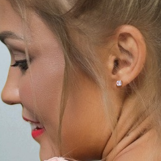 9K Gold 0.74 Carat Lab Grown Fancy Pink Diamond Stud Earrings - Pobjoy Diamonds
