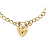 9K Yellow Gold Curb & Padlock Charm Bracelet