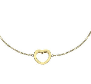 9K Gold Rounded Heart Adjustable Bracelet