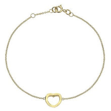 Load image into Gallery viewer, 9K Gold Rounded Heart Adjustable Bracelet