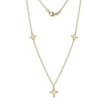 Load image into Gallery viewer, 9K Yellow Gold Three Star Ladies Necklace