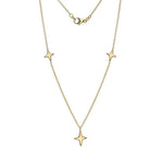 9K Yellow Gold Three Star Ladies Necklace