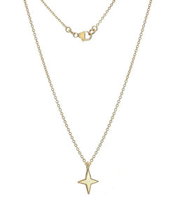 9K Yellow Gold Star Ladies Necklace