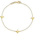 9K Yellow Gold Three Star Bracelet