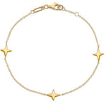 9K Yellow Gold Three Star Ladies Necklace & Bracelet Set - Pobjoy Diamonds