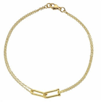 9K Yellow Double Strand U Link Bracelet