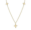 9K Yellow Gold Three Star Ladies Necklace