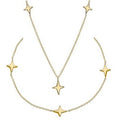 9K Yellow Gold Three Star Ladies Necklace & Bracelet Set - Pobjoy Diamonds
