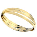 Ladies 9K Yellow Gold D-Shape Russian Bangle